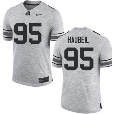 NCAA Ohio State Buckeyes Men's #95 Blake Haubeil Gray Nike Football College Jersey XSR5145KF